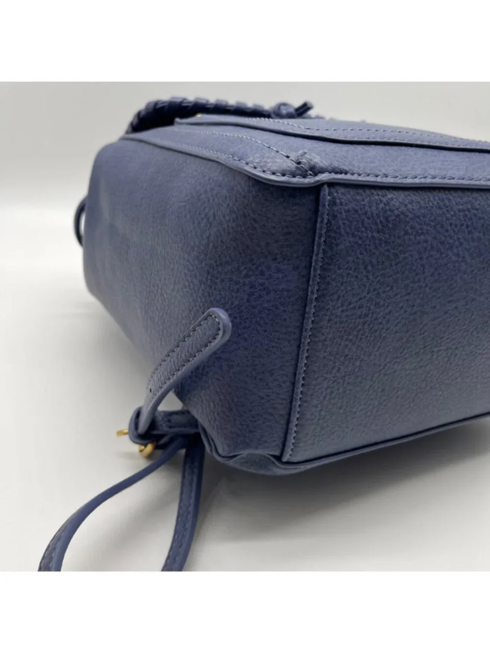 Style & Co Moonlight Blue Faux Leather Whip‑Stitch Backpack